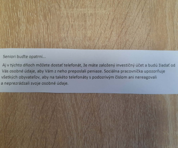ROZVOJOVÝ TÍM V AKCII / Predchádzam podvodným telefonátom. - foto