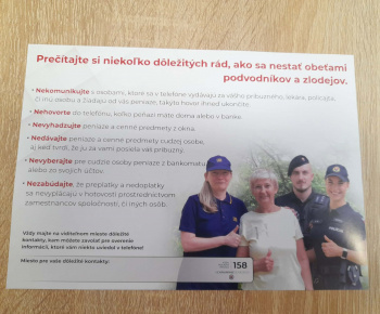 ROZVOJOVÝ TÍM V AKCII / Predchádzam podvodným telefonátom. - foto