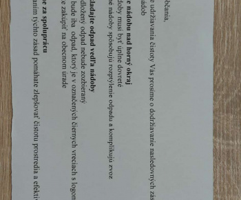 ROZVOJOVÝ TÍM V AKCII / Nepreplňujte kontajnery - foto