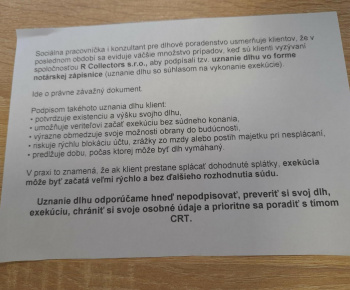 ROZVOJOVÝ TÍM V AKCII / Pozor na uznanie dlhu - foto