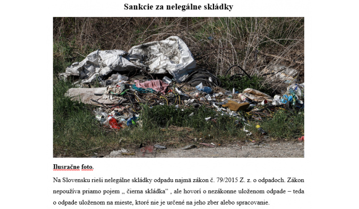 Sankcie za nelegálne skládky.