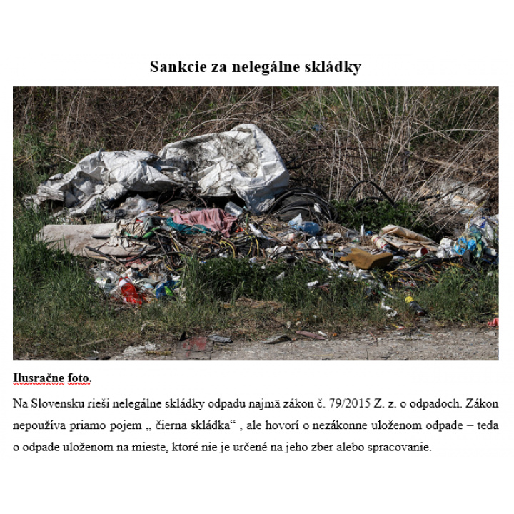 Sankcie za nelegálne skládky.