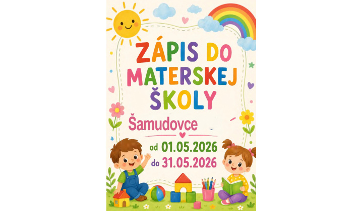 Zápis detí do Materskej školy Šamudovce 14